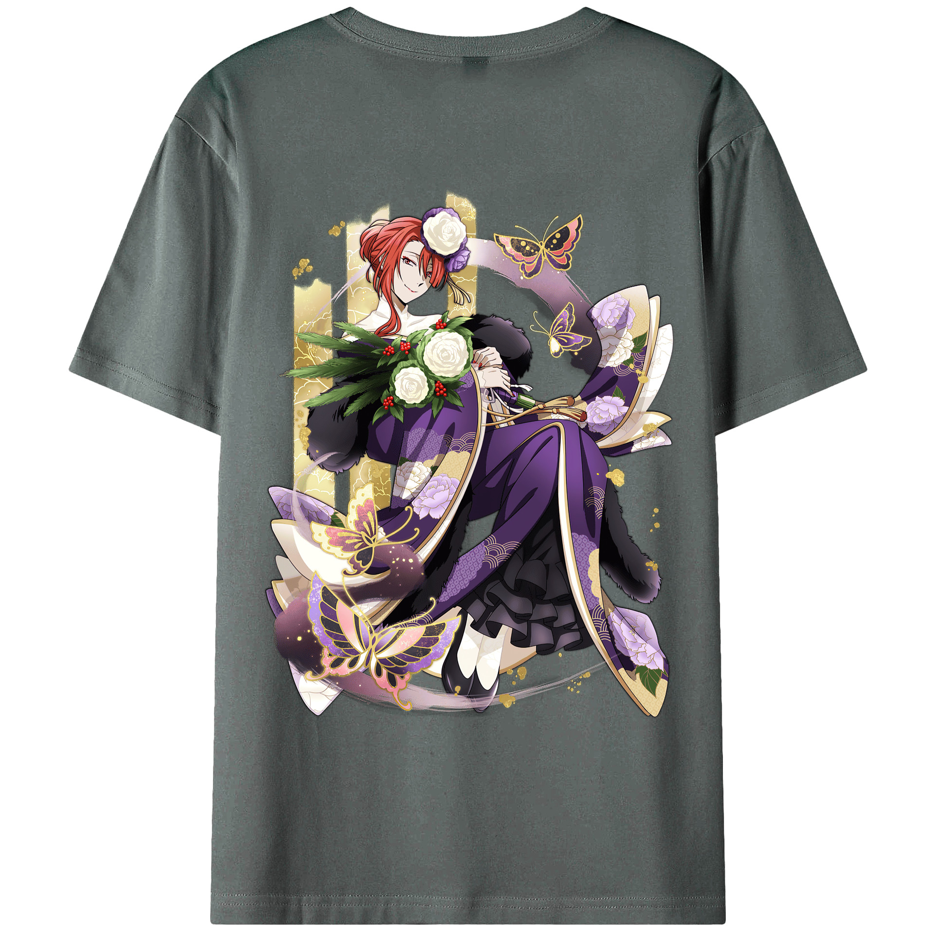 （画像用） 文豪ストレイドッグス Bungo Stray Dogs 綿100％ メンズ半袖Tシャツ（バックプリント） 通気性